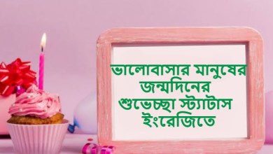 ভালোবাসার মানুষের জন্মদিনের শুভেচ্ছা স্ট্যাটাস ইংরেজিতে