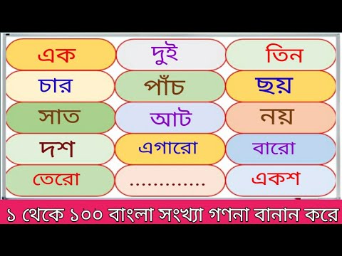 ১ থেকে ১০০ পর্যন্ত বাংলা বানান