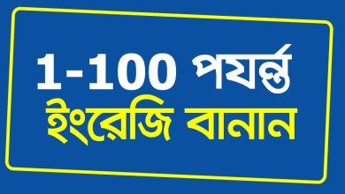 ১ থেকে ১০০ পর্যন্ত ইংরেজি বানান (এক থেকে একশ প্রমিত বানান উচ্চারণ-সহ)