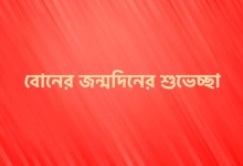 বোনের জন্মদিনের শুভেচ্ছা