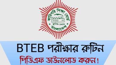 কারিগরি শিক্ষা বোর্ড পরীক্ষার রুটিন 2021