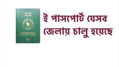 ই পাসপোর্ট কোন কোন জেলায় চালু হয়েছে