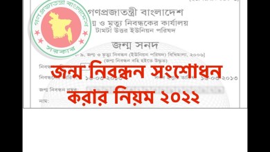 জন্ম নিবন্ধন সংশোধন করার নিয়ম