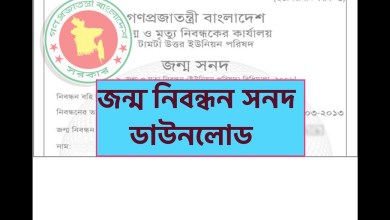 ইউনিয়ন পরিষদ জন্ম নিবন্ধন সনদ ডাউনলোড