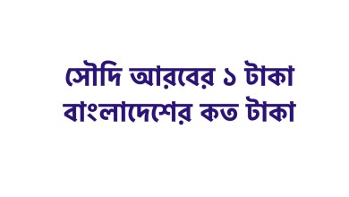 সৌদি আরবের ১ টাকা বাংলাদেশের কত টাকা