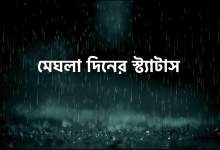 মেঘলা দিনের স্ট্যাটাস বৃষ্টি নিয়ে রোমান্টিক স্ট্যাটাস