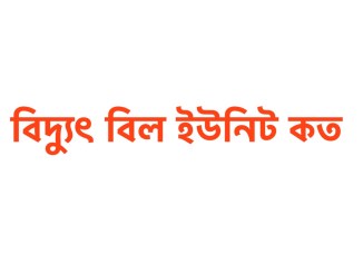 বিদ্যুৎ বিল ইউনিট কত